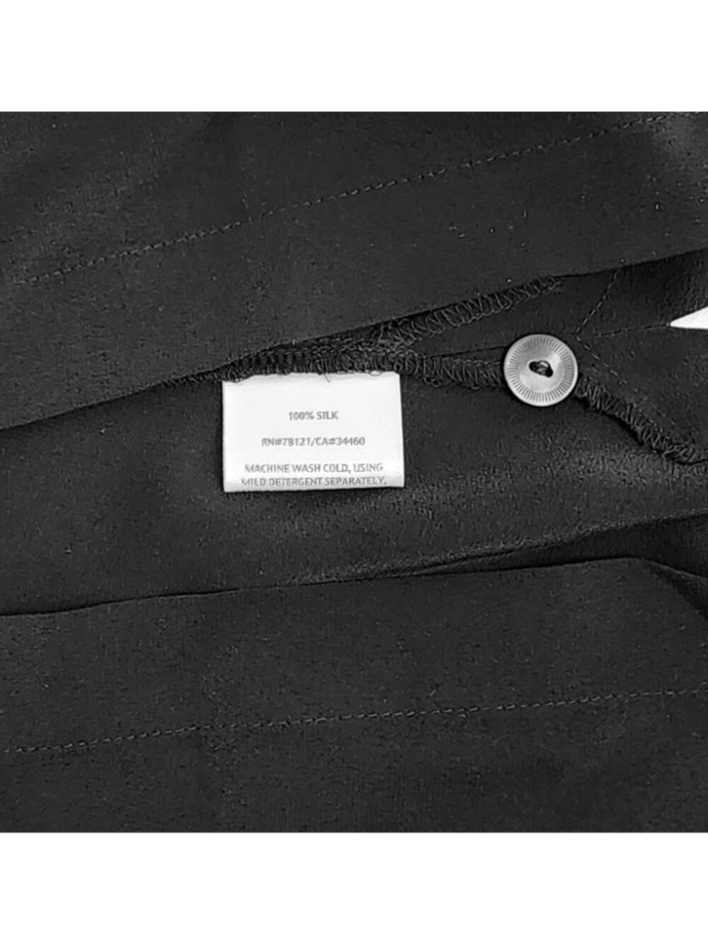 Eileen Fisher Women's Silk Classic Collar Boxy Long Shirt Blouse Black Size M - Picture 3 of 4